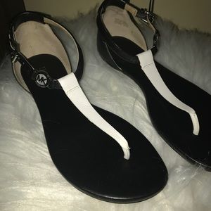 Black and white Michael kors sandals